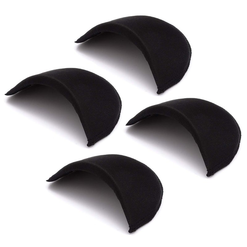 BeeSpring 4 PCS Covered Set-in Shoulder Pads Sewing Foam Polyester Pads (4 Black) - Image 1